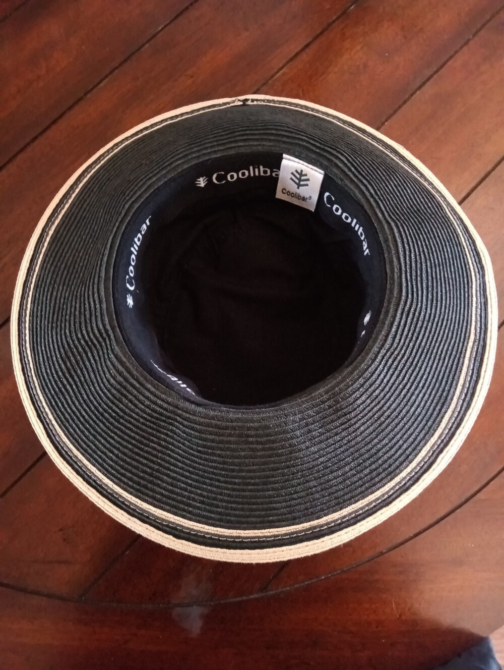 Coolibar Fedora Black Woven Straw Hat Cream Ribbon EUC - Picture 6 of 7